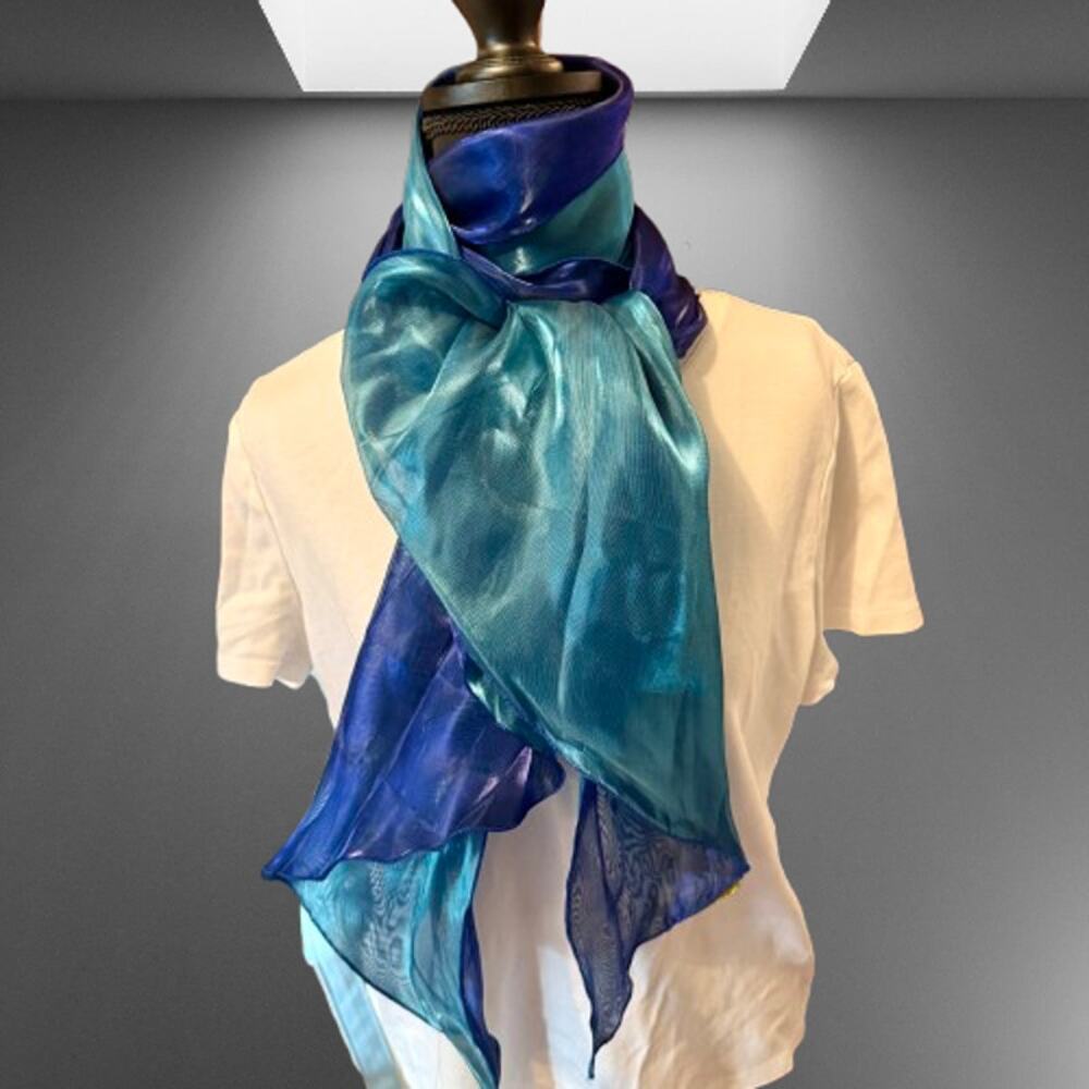 Joan Rivers Vibrant Blue Asymmetrical Polyester Scarf Wrap